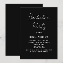 Convites Festa de Despedida de Solteira Minimalista em Pret