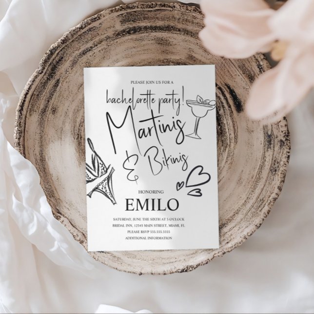 Convites Festa de Despedida de Solteira na Praia com Doodle (Criador carregado)