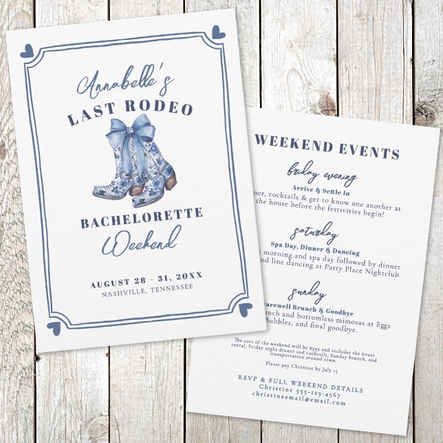 Convites Festa de Despedida de Solteira Nash Bash Last Rode (Nash Bash Last Rodeo Bachelorette Party Invitation)