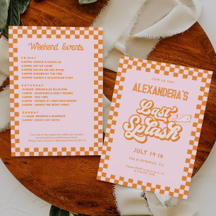 Convites Festa de Despedida de Solteira Rosa e Laranja de E