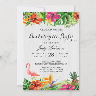 Convites Festa de Despedida de Solteira Tropical Floral Fla