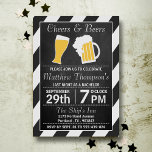 Convites Festa de Despedida de Solteiro Cheers & Beers Quad<br><div class="desc">Convites de Festa de Despedida de Solteiro Cheers & Beers Quadro Negro.</div>