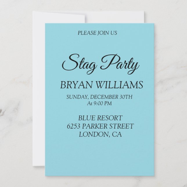 Convites Festa de Despedida de Solteiro Clássica (Frente)