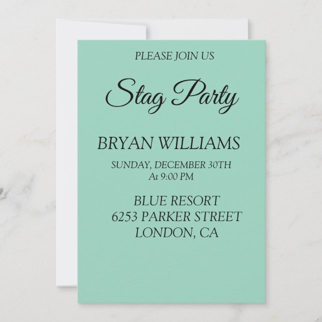 Convites Festa de Despedida de Solteiro Clássica (Frente)