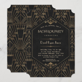 Convites Festa de Despedida de Solteiro Royal Gold Black Gr