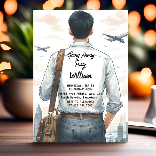 Convites Festa de Despedida Viagem Partida Adeus (Criador carregado)