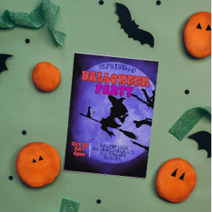 Convites Festa de Dia das Bruxas de Darknight com um gato b