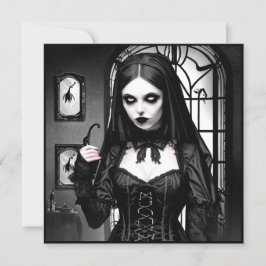 Convites Festa de Dia das Bruxas de Negra Branca e Negra