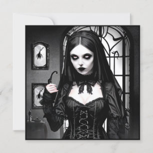 Convites Festa de Dia das Bruxas de Negra Branca e Negra