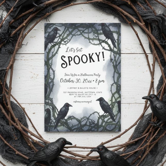 Convites Festa de Dia das Bruxas de Raven no vamos (Criador carregado)