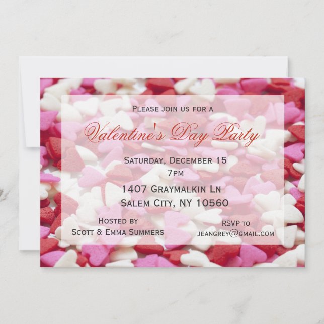 Convites Festa de Dia de os namorados de Doces Cardíacos (Frente)