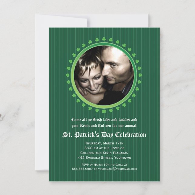 Convites Festa de Dia de São Patrício de Porthole Duplo Sha (Frente)