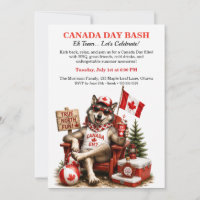 Festa de Dia do Canadá no quintal com lobo canaden
