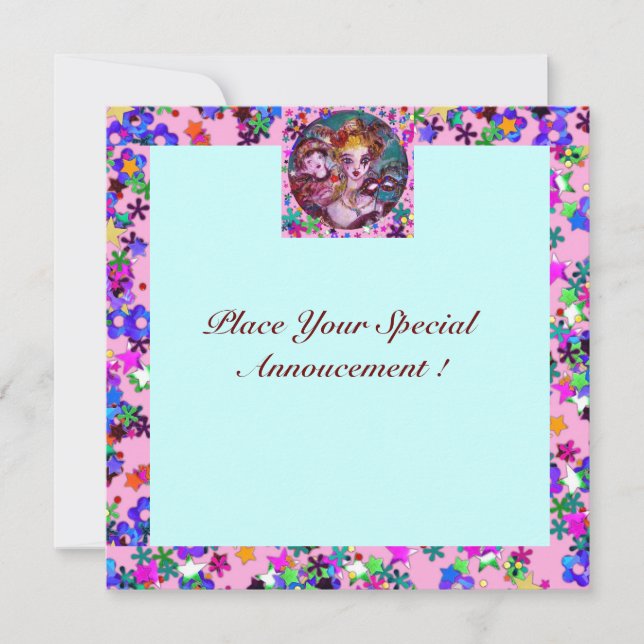 CONVITES FESTA DE DIA DOS NAMORADOS COM MÁSCARAS VENECIANAS (Frente)