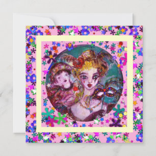 CONVITES FESTA DE DIA DOS NAMORADOS VENEZIANA COM MÁSCARAS