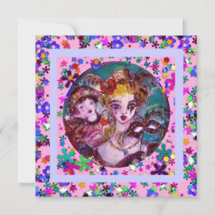 CONVITES FESTA DE DIA DOS NAMORADOS VENEZIANA COM MÁSCARAS