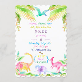 Convites Festa de Dinossauro em pastos
