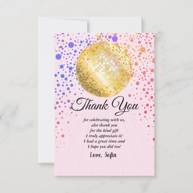 Convites festa de discoteca festa de dança anos 70 bola de  (Frente)