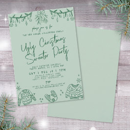 Convites Festa de Doador Feio de Natal Desenhado à Mão