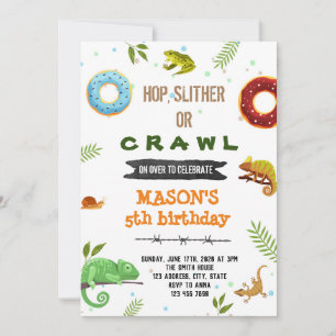 Convites Festa de donut e réptil menino