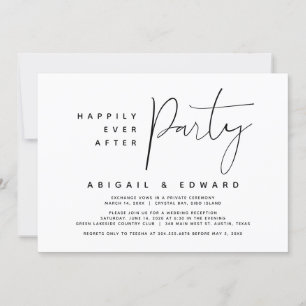 Convites Festa de Elopamento de Casamento Feliz para Sempre