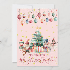 Convites Festa de Enfeites de natal de Mingle & Jingle