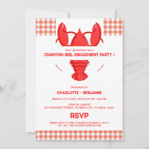 Convites Festa de Engajamento Cute Crawfish Boil