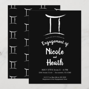 Convites Festa de Engajamento da Astrologia do Signo Zodiac