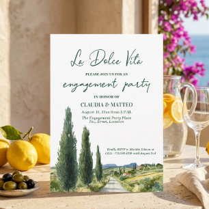 Convites Festa de Engajamento La Dolce Vita Vista Italiana