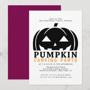 Convites Festa de entalhe de Jack O Lantern Assustador de H