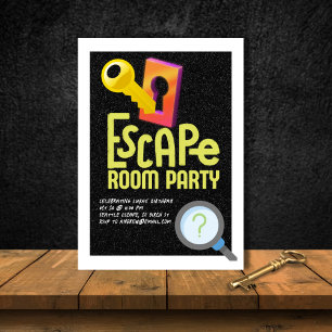Convites Festa de Escape Room
