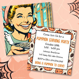Convites Festa de Escultura de Abóbora de Halloween