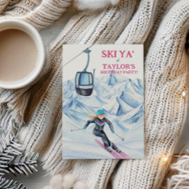 Convites Festa de Esqui com Aquarela