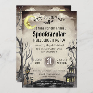 Convites Festa de fantasia assustadora do Halloween Spooky