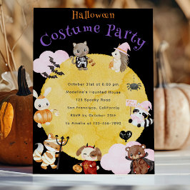 Convites Festa de fantasia de crianças bonitas no Halloween