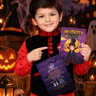 Convites Festa de Fantasia de Halloween Personalizada para