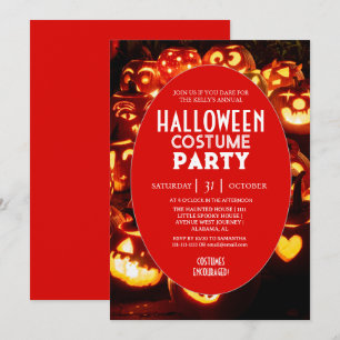 Convites Festa de Fantasia de Halloween Pumpkin Glow