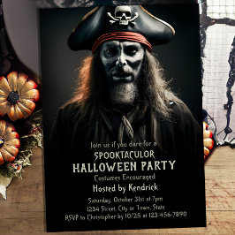 Convites Festa de fantasia de Spooky Pirate Halloween