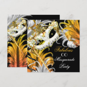 Convites Festa de Fantasia Fabuloso Aniversário Dourado Pra