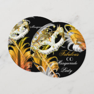 Convites Festa de Fantasia Fabuloso Aniversário Dourado Pra