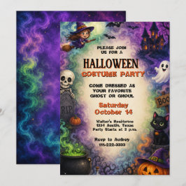 Convites Festa de Fantasia Infantil de Halloween Assustador