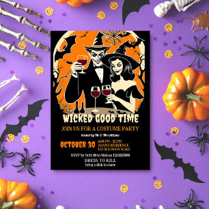 Convites Festa de fantasia para adultos no Halloween com te