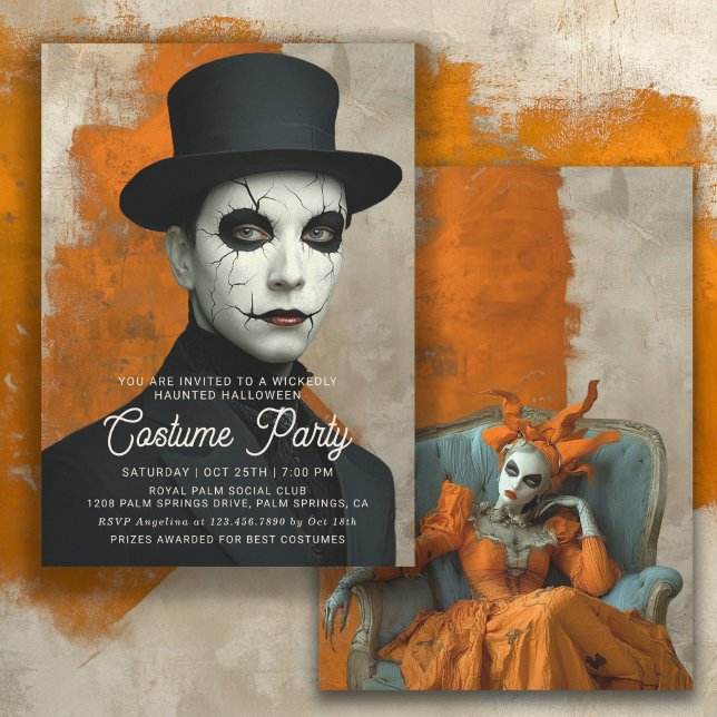 Convites Festa de Fantasias de Halloween Assombrada (Invitation is available in both printed and instant download digital formats.)