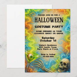 Convites Festa de Fantasias de Halloween Assombrada Vintage