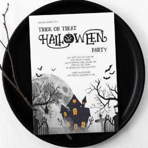Convites Festa de Fantasias de Halloween Black Trick or Tre