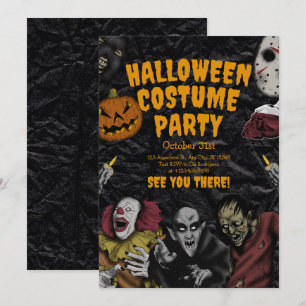 Convites Festa de Fantasias de Halloween Vintage, Halloween