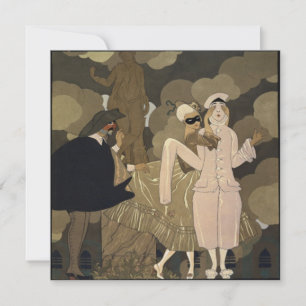 Convites Festa de Fantasias de Máscaras Vintage Art Déco