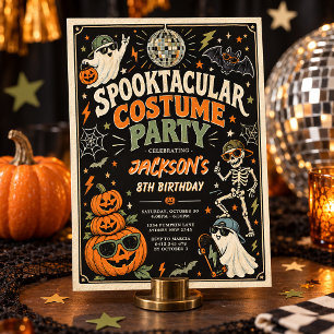 Convites Festa de Fantasias Retro Spooktacular de Halloween