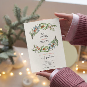 Convites Festa de Feliz e bebedeira de Natal