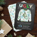 Convites Festa de Feriado de Chalkboard no Sweater de Natal<br><div class="desc">Comemore os feriados em estilo este Natal com estes convites de festas de suéter feios e modestos. O design é fácil de personalizar com sua própria redação e seus convidados ficarão entusiasmados quando receberem esses convites fabulosos.</div>